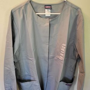 ￼CHEROKEE WORKWEAR WOMEN'S 3-POCKET SNAP FRONT SCRUB JACKET XL